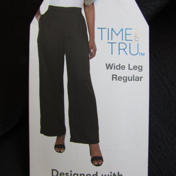 Woman's  Time True Black Wide Leg Dress Pants Size XL (16-18) - Picture 4 of 16